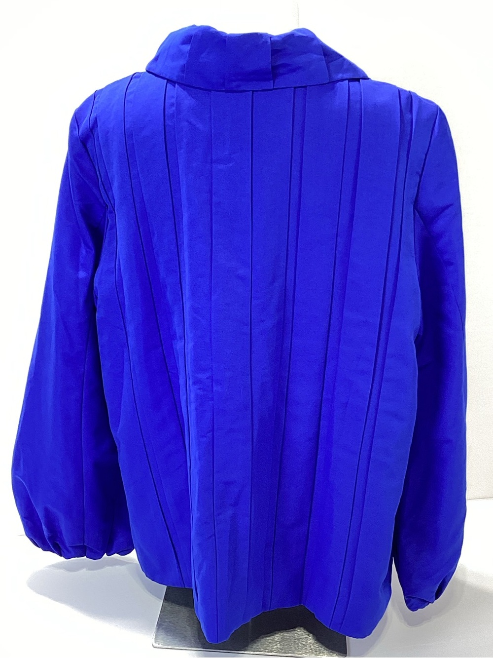 Dennis by Dennis Basso Cobalt Blue Pleated Collar Blazer Jacket XL - Picture 4 of 13